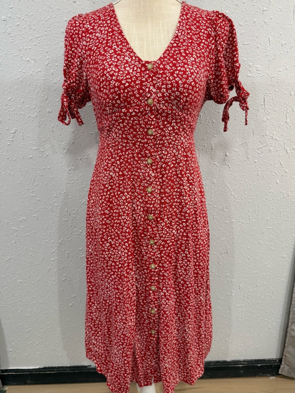 Universal Thread Womens Red Ditsy Floral Sundress Size XS